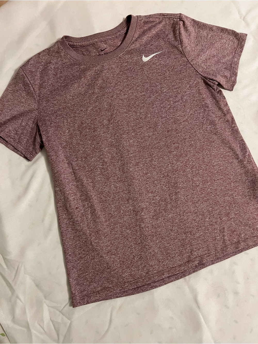 Nike Heathered Maroon/Pink Short Sleeve Tee